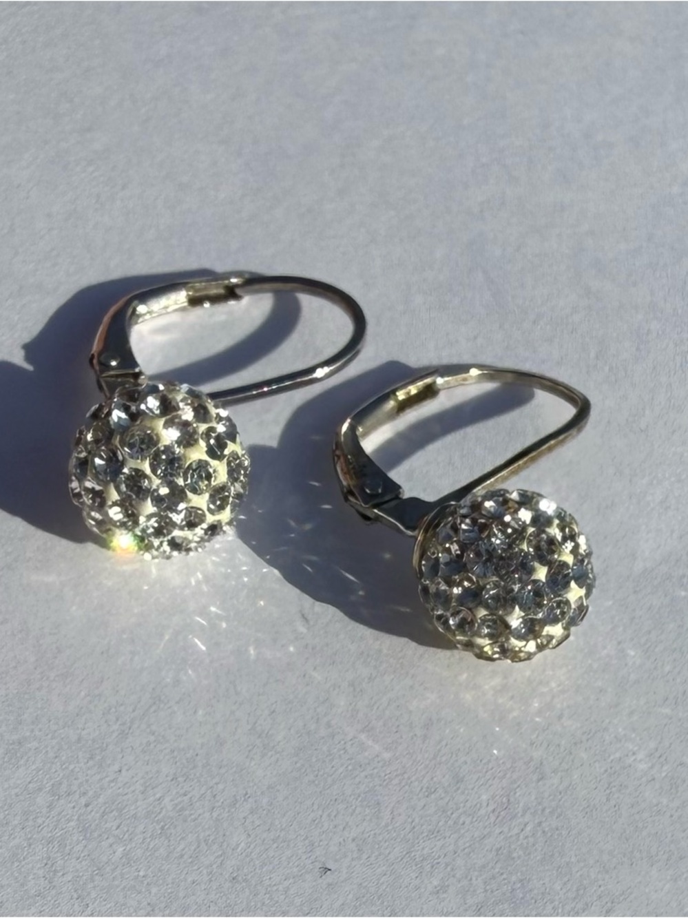 Crystal Pavé Drop Earrings - Clear Sparkle - Picture 4 of 5